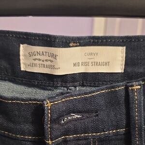 Signature by Levi Strauss Dark Blue Straight Leg Jeans